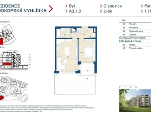 Prodej bytu 2+kk, Praha - Jinonice, Radlická, 47 m2