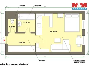 Pronájem bytu 1+kk, Mariánské Lázně, Masarykova, 32 m2