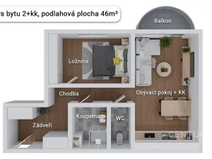 Prodej bytu 2+kk, České Budějovice - České Budějovice 2, Otavská, 46 m2