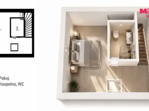Prodej bytu 2+kk, Praha - Lochkov, K celinám, 54 m2