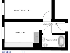 Pronájem bytu 1+1, Havlíčkův Brod, Ledečská, 36 m2