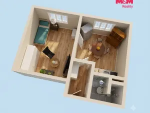 Prodej bytu 1+1, Chomutov, 17. listopadu, 36 m2