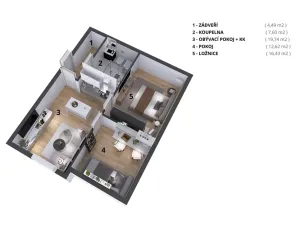 Prodej bytu 3+kk, Praha - Dolní Chabry, Kobyliská, 54 m2
