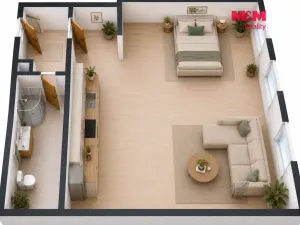 Pronájem bytu 1+kk, Dřínov - Drchkov, 34 m2