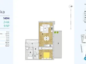 Prodej bytu 2+kk, Praha - Modřany, Zlochova, 56 m2
