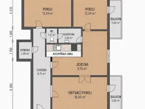 Prodej bytu 3+1, Praha - Vokovice, Evropská, 73 m2