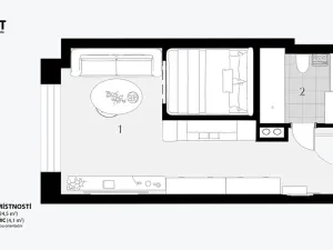 Prodej bytu 1+kk, Brno, Příkop, 31 m2