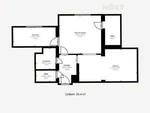 Prodej bytu 3+1, České Budějovice, Loucká, 58 m2