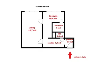 Prodej bytu 1+1, Tábor, Moskevská, 44 m2