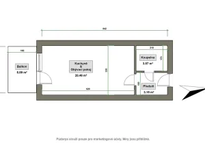 Pronájem bytu 1+kk, Zlín, Hřebíčkova, 30 m2