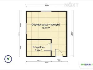 Prodej bytu 1+kk, Brníčko, 27 m2