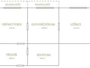 Prodej bytu 2+1, Děčín, Duchcovská, 58 m2