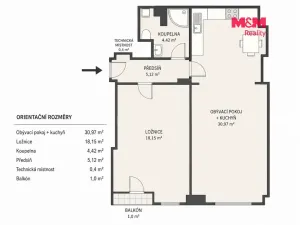 Pronájem bytu 2+kk, Praha - Bubeneč, Eliášova, 59 m2