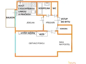 Pronájem bytu 1+1, Brno, Hoppova, 45 m2