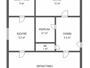 Prodej bytu 3+1, Počátky, Stodolní, 61 m2
