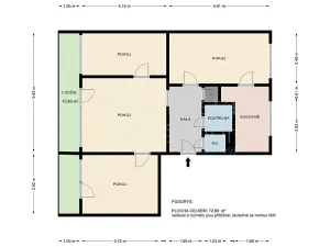 Prodej bytu 4+1, Chrudim, U Stadionu, 73 m2
