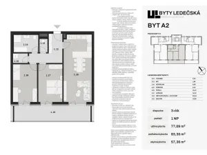 Prodej bytu 3+kk, Havlíčkův Brod, Ledečská, 77 m2