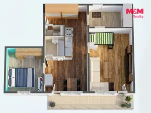Prodej bytu 2+1, Chodov, Smetanova, 58 m2