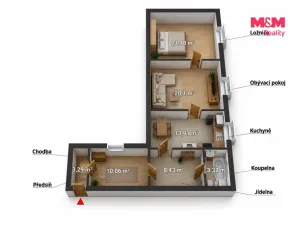 Prodej bytu 3+1, Teplá, Klášterní, 80 m2