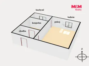 Pronájem bytu 1+kk, Nové Město nad Metují, Družstevní, 28 m2