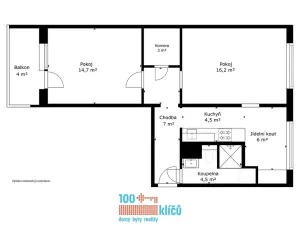 Prodej bytu 2+1, Brno, Kamínky, 56 m2