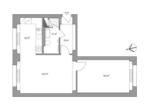 Pronájem bytu 2+1, Kralupy nad Vltavou - Lobeček, Masarykova, 52 m2