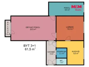 Prodej bytu 3+1, Česká Třebová, Nové náměstí, 64 m2