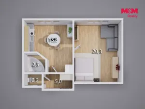 Prodej bytu 1+1, Děčín - Děčín IV-Podmokly, Příbramská, 45 m2