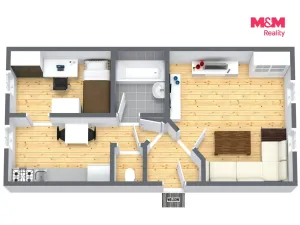 Prodej bytu 2+1, Dalovice, Průběžná, 42 m2