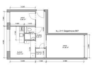 Prodej bytu 2+1, Hradec Králové - Slezské Předměstí, Gagarinova, 44 m2