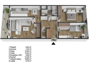 Prodej bytu 3+1, Praha - Stodůlky, Bellušova, 73 m2