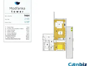 Pronájem bytu 2+kk, Praha - Modřany, Zlochova, 56 m2