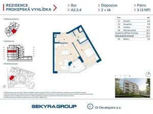 Prodej bytu 2+kk, Praha - Jinonice, Radlická, 50 m2