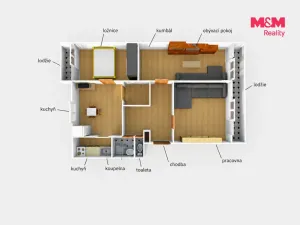 Prodej bytu 3+1, Hvožďany, 76 m2