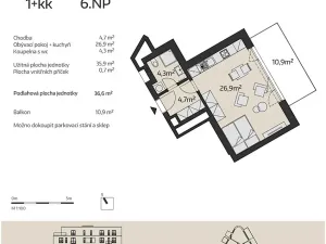 Prodej bytu 1+kk, Brno, Podveská, 36 m2