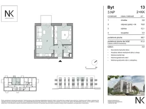 Prodej bytu 2+kk, Třeboň, Na Kopečku, 39 m2