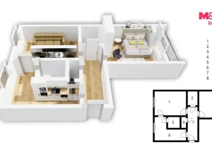 Prodej bytu 2+1, Lázně Bohdaneč, Na Lužci, 60 m2