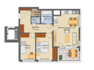 Prodej bytu 3+kk, Praha - Hlubočepy, Gollové, 70 m2
