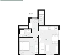 Pronájem bytu 2+kk, Praha - Stodůlky, Hábova, 53 m2