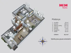Prodej bytu 2+1, Děčín - Děčín IV-Podmokly, Divišova, 52 m2