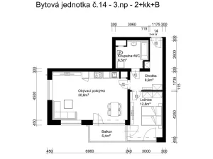 Prodej bytu 2+kk, Lanškroun, Vančurova, 59 m2