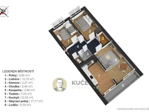 Prodej bytu 3+1, Neratovice, 17. listopadu, 73 m2