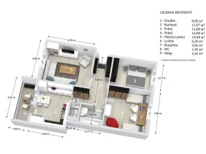 Prodej bytu 3+1, Boskovice, Bezručova, 74 m2