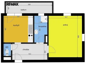 Pronájem bytu 1+1, Poděbrady, Minidova, 47 m2