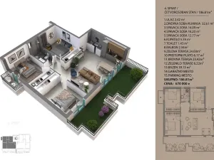 Prodej bytu 3+kk, Dobrota, Černá Hora, 104 m2