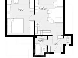 Pronájem bytu 2+kk, Praha - Žižkov, Radhošťská, 47 m2