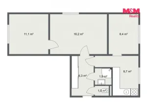Prodej bytu 3+1, Chodov, Obránců míru, 55 m2