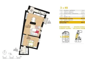 Pronájem bytu 2+kk, Praha - Nové Město, Soukenická, 65 m2