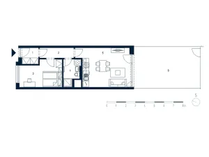 Pronájem bytu 2+kk, Praha - Karlín, Thámova, 46 m2