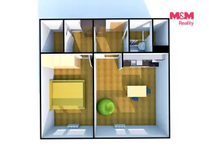 Pronájem bytu 2+kk, Ústí nad Labem - Bukov, Na Kohoutě, 42 m2